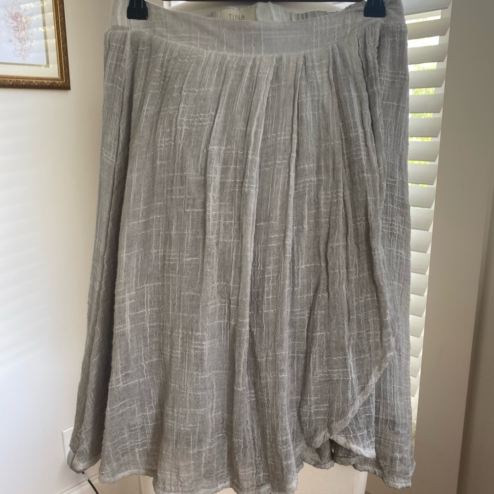Anthropology Gauzy Gray Skirt XS